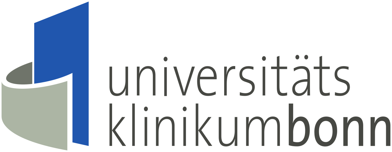 Kundenlogo, Universitäts Klinikum Bonn, weiß, blau, schwarz, grau, Schriftzug