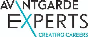 Kundenlogo, AvantgardeExperts, schwarz, weiß, türkis, Schriftzug