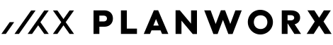 Kundenlogo Planworx, Schriftzug, Schwarz auf weiß
